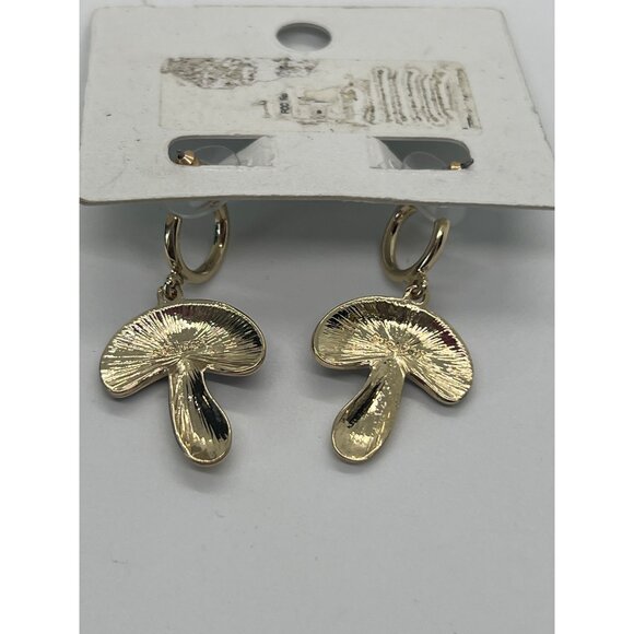 Sugarfix By Baublebar Gold Black Mushroom Earrings Colorful Rhinestones 1.5" New - Picture 3 of 4
